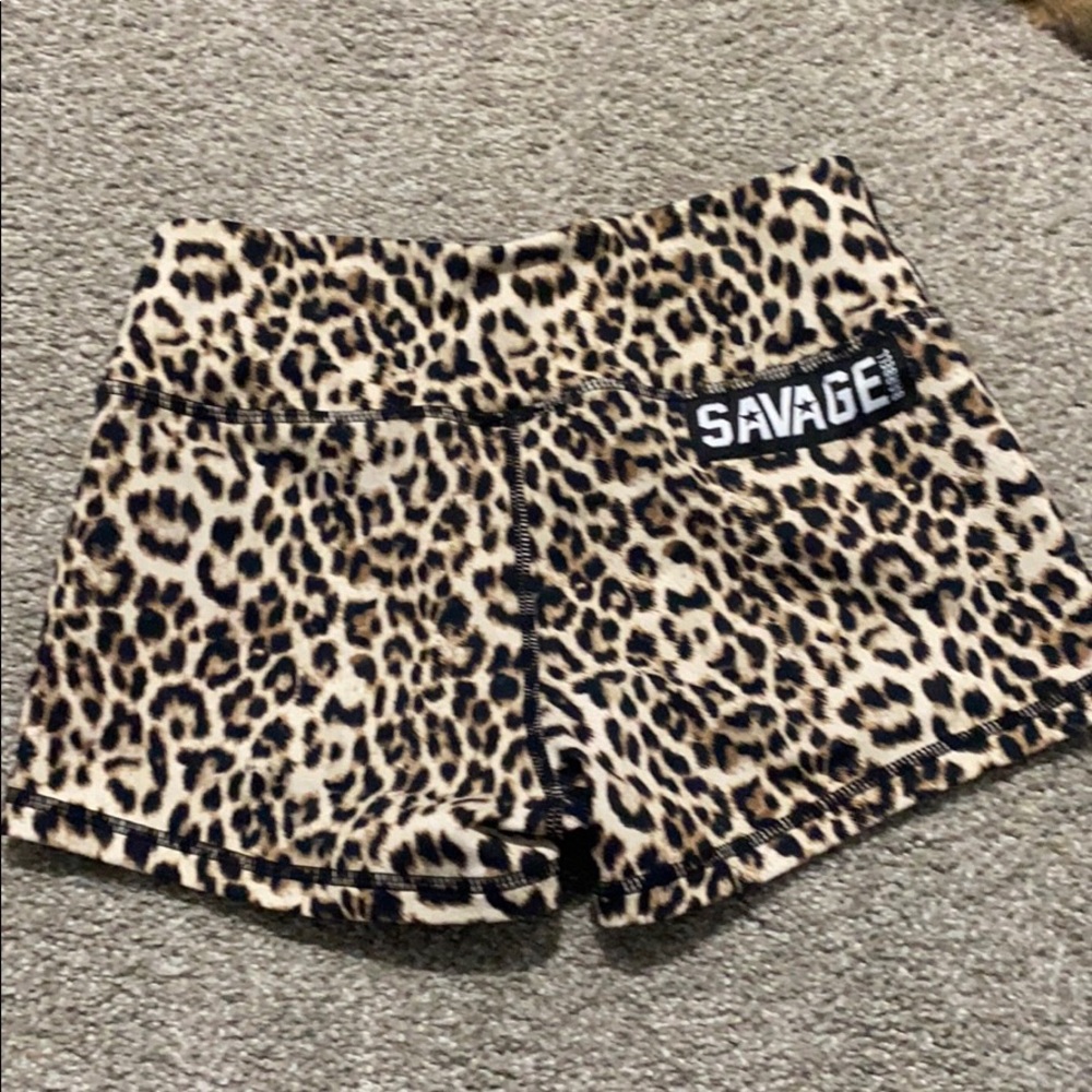 Savage barbell cheetah shorts